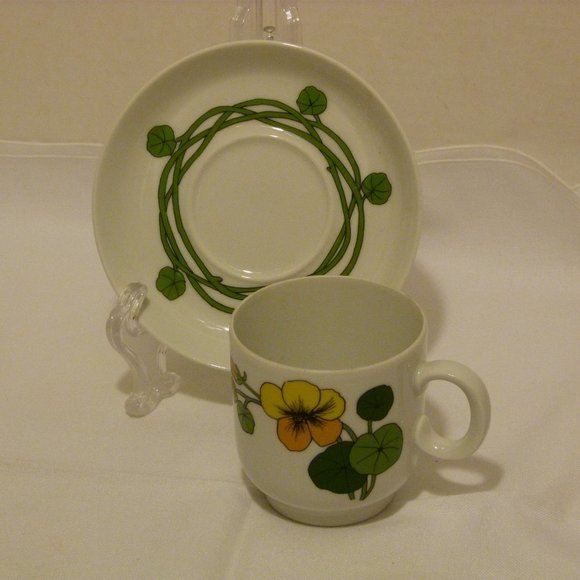Thomas Rosenthal Cup and Saucer Set Made in Germany Scandic Nasturtium Pattern - Picture 6 of 8